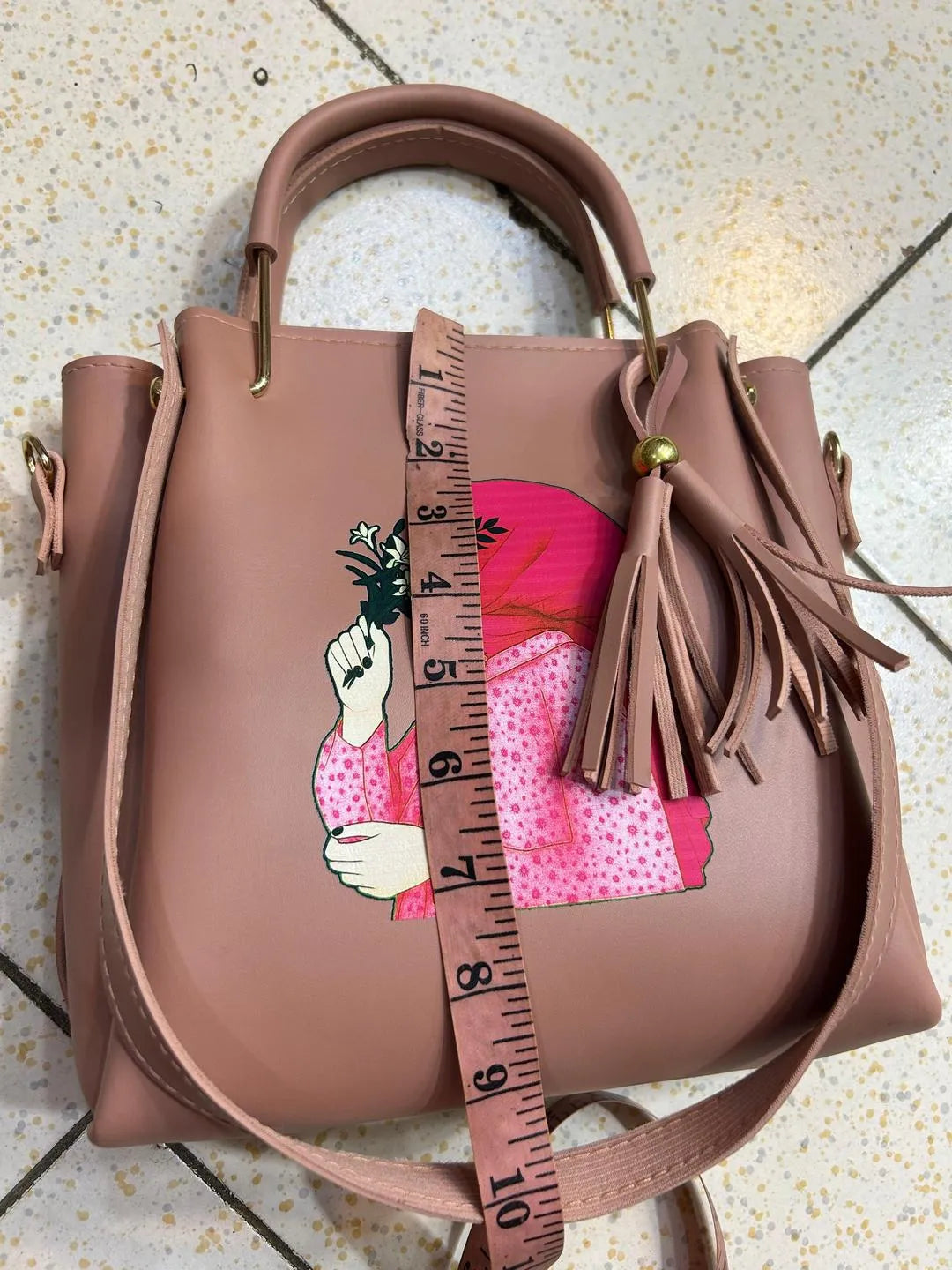 Girl's Rexine Plain Hand Bag Set