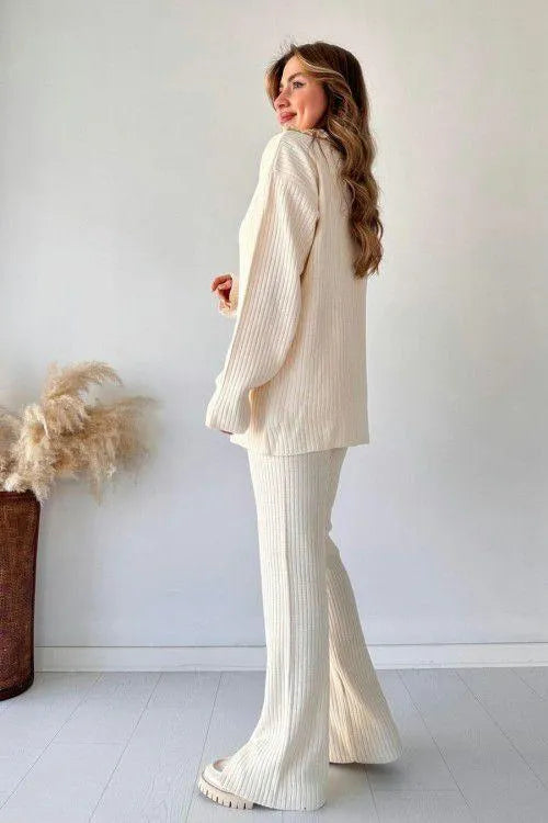 Winter Arrival Zipper Highneck Dropshoulder Track Suit 2PCs