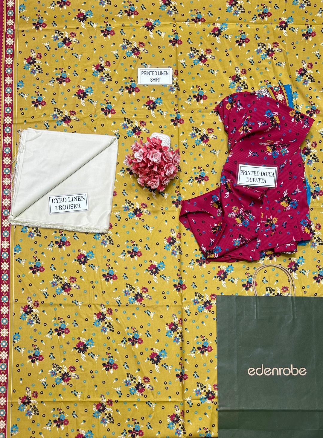 3 Pcs Women's Unstitched Linen Printed Suit