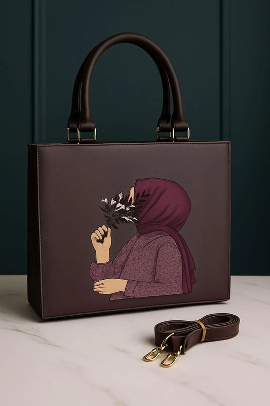 Stylish Women's Canvas Tote Bag - 1 Pc, Printed Design