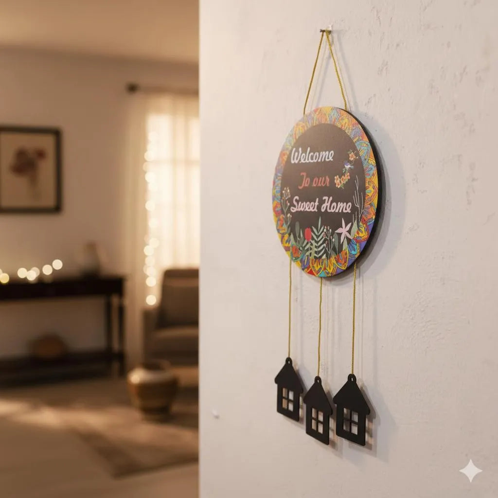 Welcome to Our Sweet Home Wall Hanging –Decorative Hanging House Charms