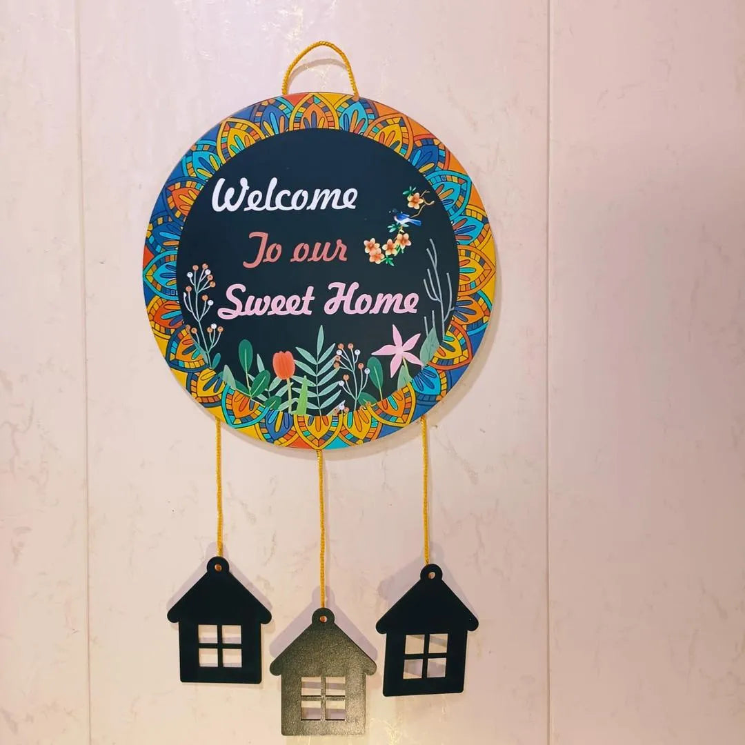Welcome to Our Sweet Home Wall Hanging –Decorative Hanging House Charms
