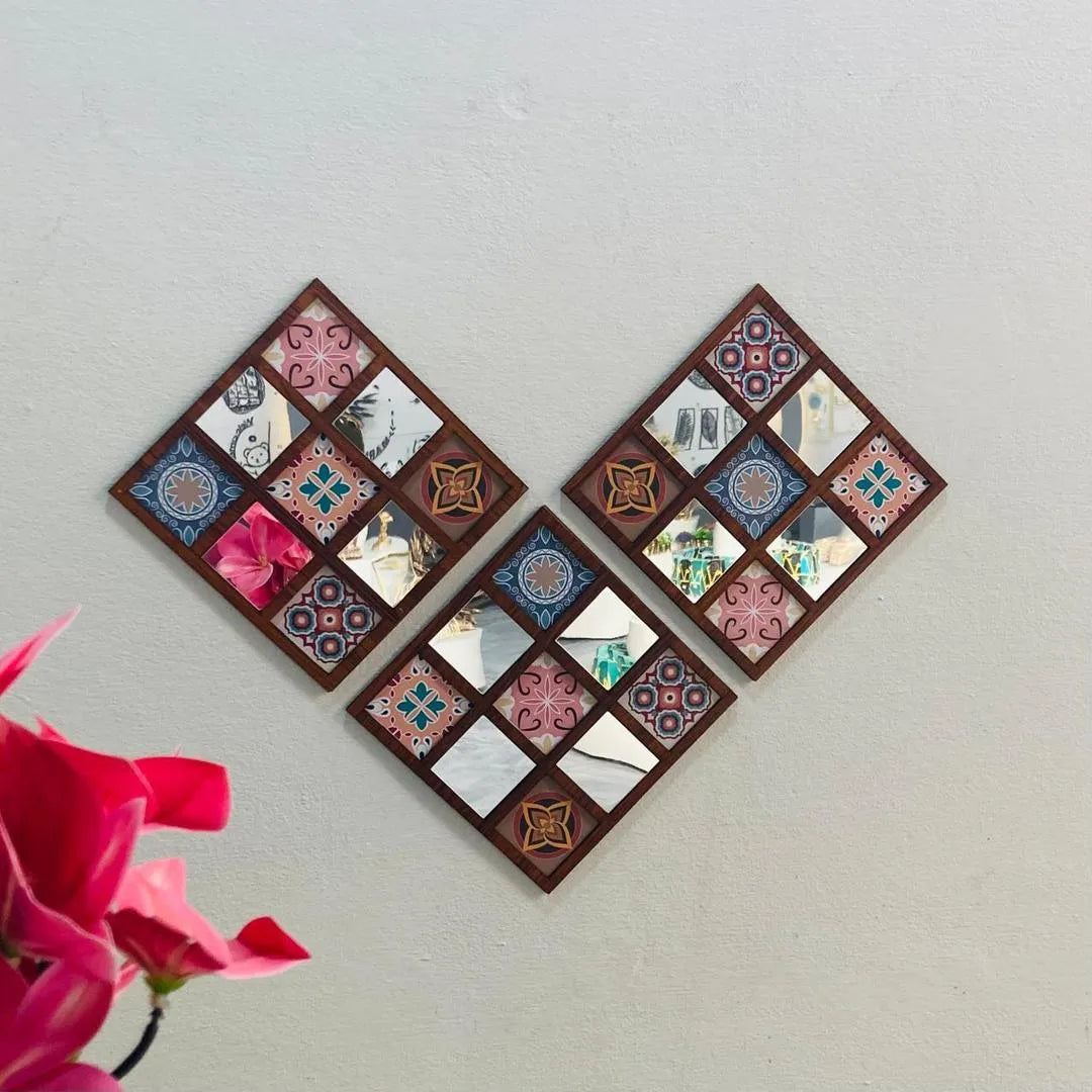 Pack 03 Acrylic Mirror Wall Art Set I Wall Decoration Item I Wall Décor