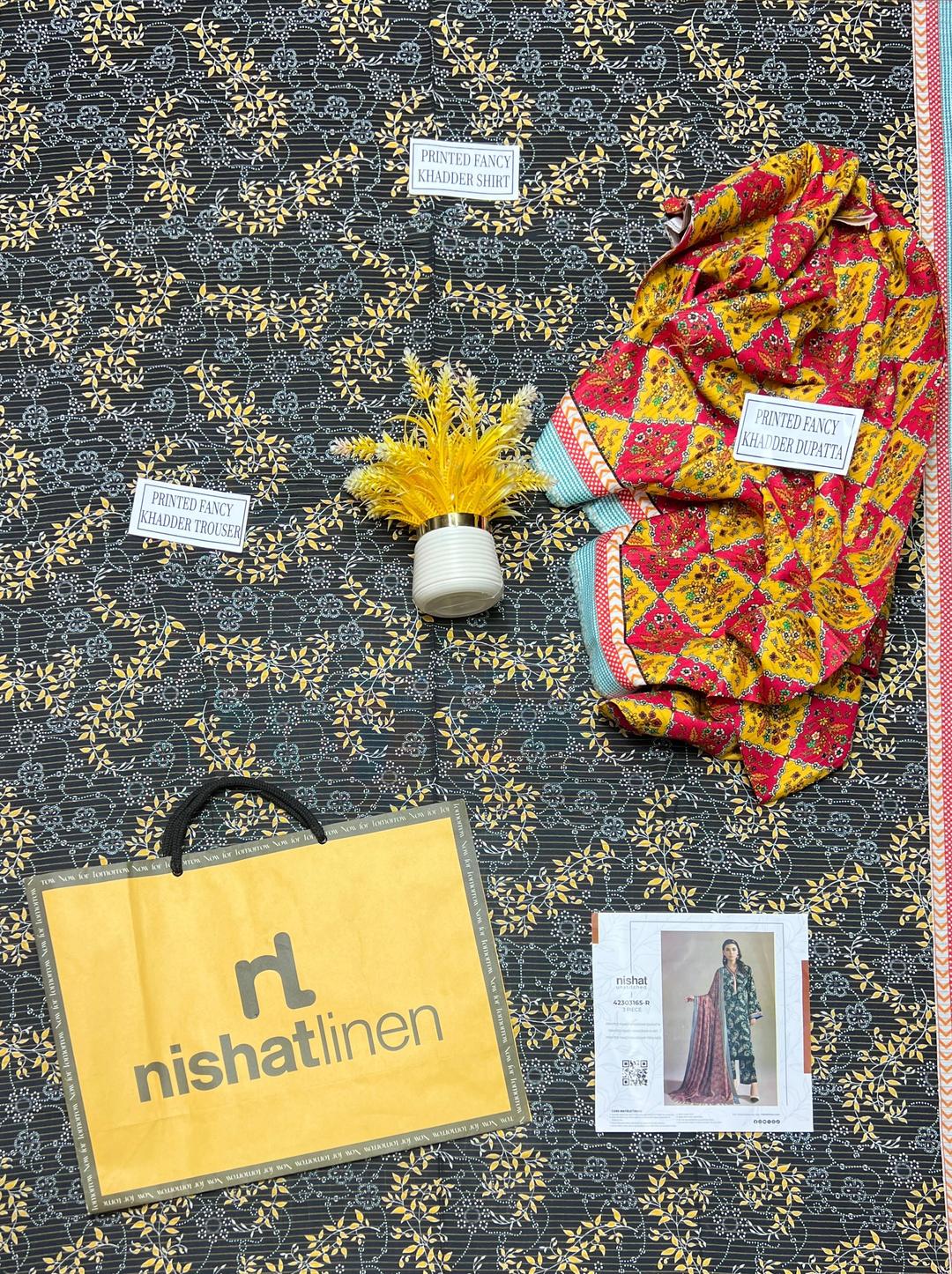 3 Pcs Women's Unstitched Khaddar Printed Suit