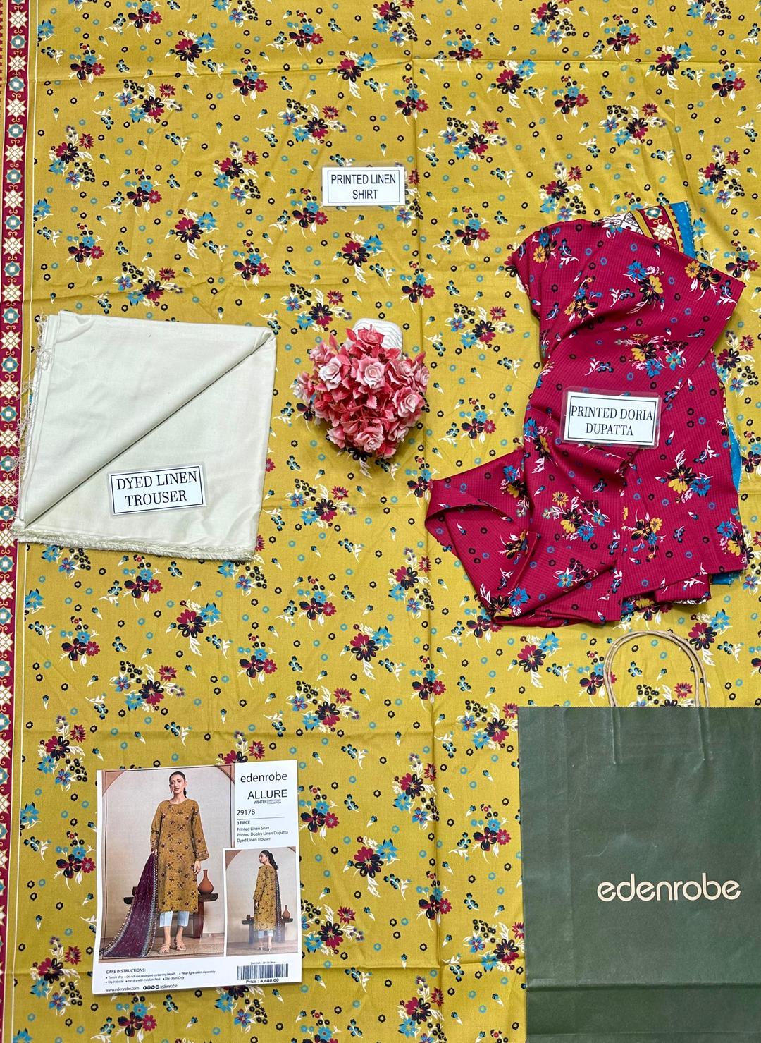 3 Pcs Women's Unstitched Linen Printed Suit