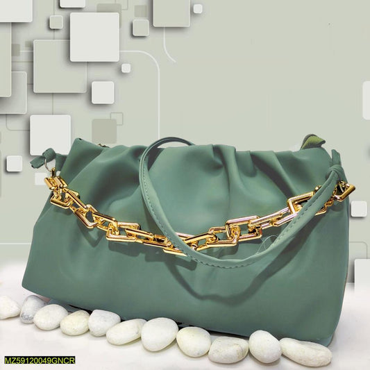 Women's PU Leather Plain Hand Bag