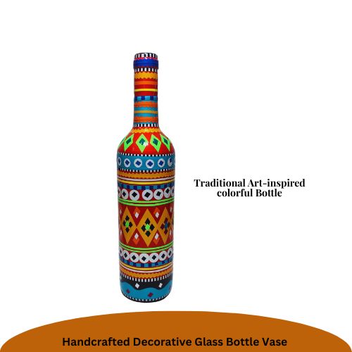 Traditional Truck Art Decorative Glass Bottle Vase