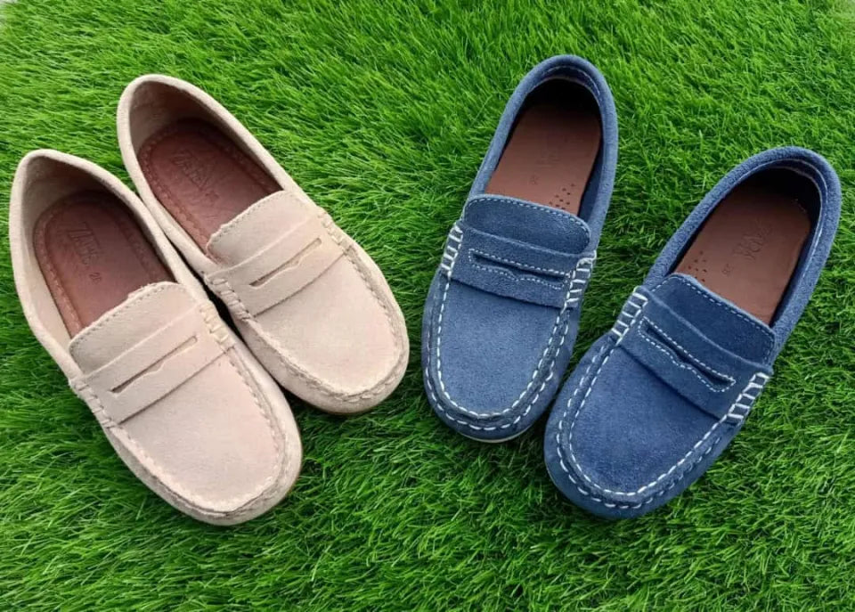 Branded Suede Leather Loafers For Kids & Teenagers
